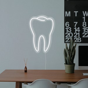 Tooth Neon Sign, Decoration for Dental Clinic, Dentist Neon Sign ...