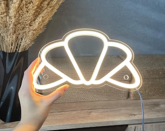 Croissant LED-neonbord - voedsel-neonbord, bakkerij-neon, wanddecoratie, café-lichtbord, neonreclame restaurant, fastfood-neon
