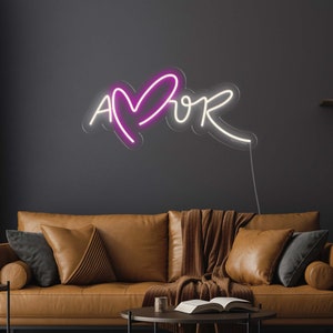 Amor neon sign - Love LED Neon Sign, Gift for her, Gift for him, Wall Decor, Wall Sign, neon sign bedroom, wedding neon sign, gift for him