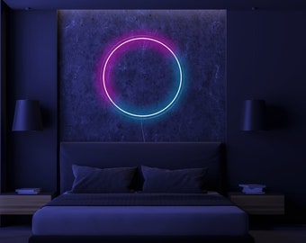 Circle neon sign - LED Neon Sign, Wall Decor, Wall Sign, led sign, Circle neon sign, minimalizm neon sign, simple form neon sign