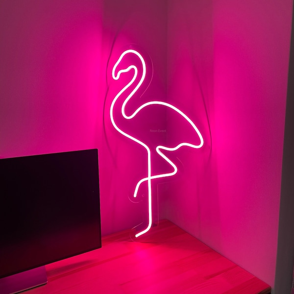 Flamingo Leuchtreklame, Vogel LED-Schild, Neon-Haus-Zeichen, Wanddekor, Wandschild, Tier-Neonschild, Haus-Leuchtreklame, Schlafzimmer-LED-Neonschild