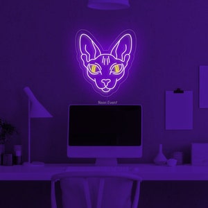 Cat neon sign - Animal Neon Sign, Wall Decor, Wall Sign, cats led neon sign, pet neon sign, pets neon sign, home wall sign