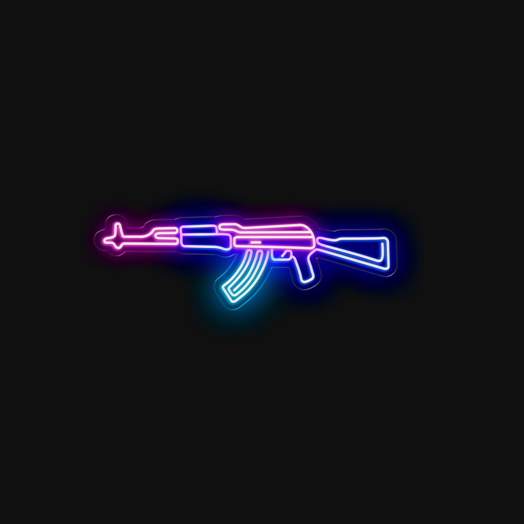 Gun Led Neon Sign Pistol Neon Sign Ak47 Neon Sign Party Etsy