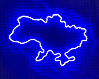 Ukraine map neon sign, Ukraine Led Sign, Neon home Sign, Wall Decor, Wall Sign, Map neon sign, Planet neon sign, bedroom neon sign