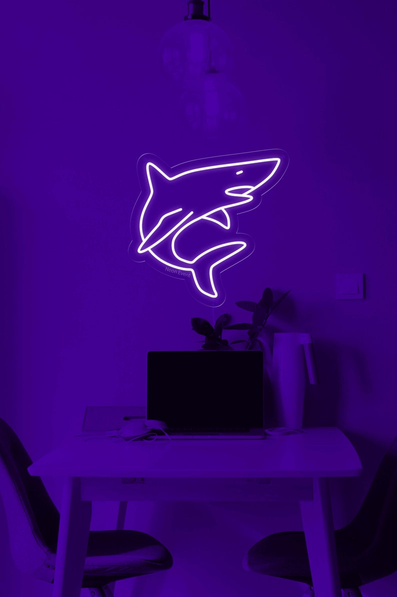 Shark Led Sign Shark Neon Sign - LED Neon Sign, Wall Decor, Wall Sign, Sea Led Neon ...