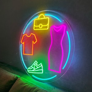 Cloth Neon Sign, Man and Woman Clothes Neon Sign, Custom Sign for a ...
