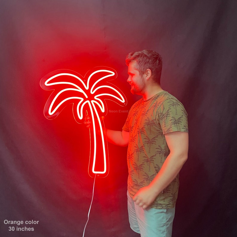 Palm Neon Zeichen, Palme Led Zeichen, Neon Haus Zeichen, Wand Dekor, Wand Schild, Blume Neon Schild, Home Neon Zeichen, Schlafzimmer LED Neon Zeichen Bild 1