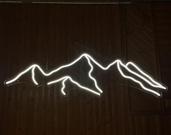 Mountains neon sign - LED Neon Sign, Wall Decor, Wall Sign, Mountain led sign, Mountains neon sign