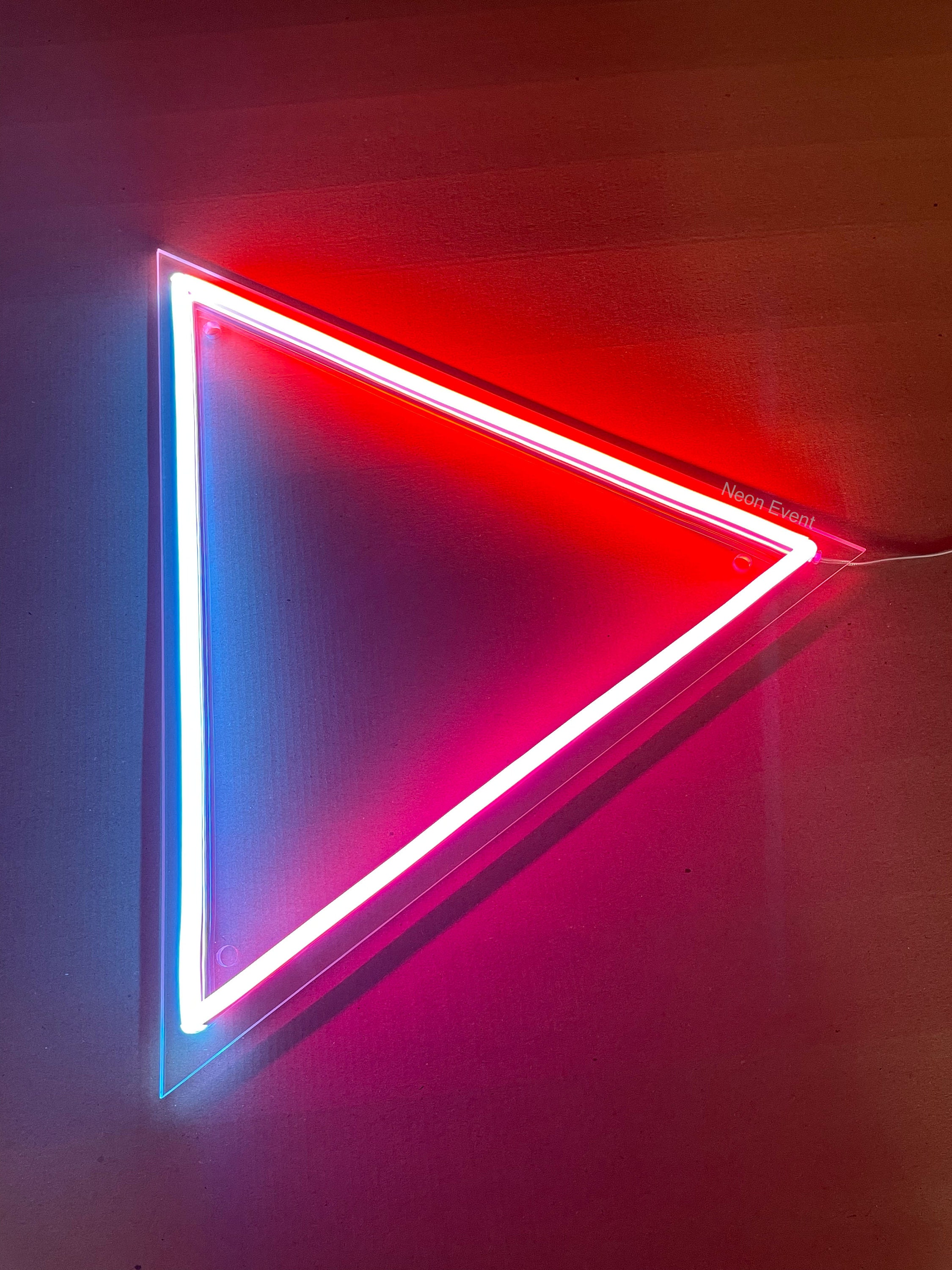 Triangular Neon Sign Triangle Neon Sign - LED Neon Sign, Wall Decor, Wall Sign, Led Sign ...