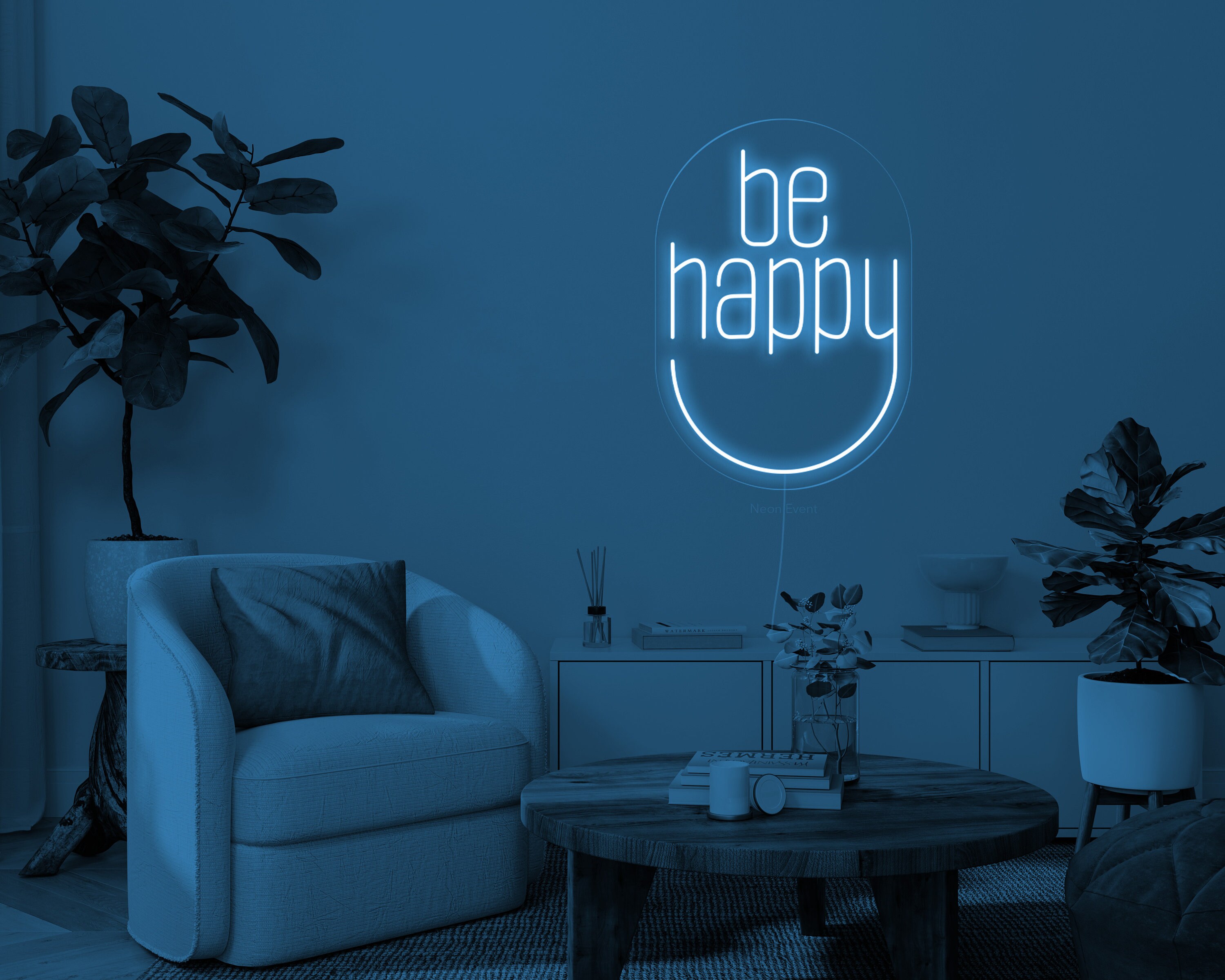 Happy Led Sign Be Happy Neon Sign - LED Neon Sign, Wall Decor, Wall Sign, Quote Led ...