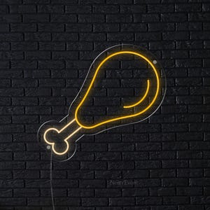Chicken neon sign, Food neon sign, fast food led sign, cafe neon sign, restaurant neon light, Fried chicken neon sign, hot chicken leg sign