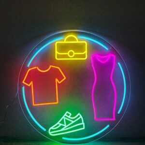 Cloth Neon Sign, Man and Woman Clothes Neon Sign, Custom Sign for a ...