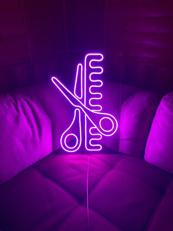 Scissors Neon Scissors Neon Sign Scissors Led Sign Custom Etsy