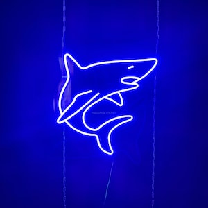 Shark neon sign - LED Neon Sign, Wall Decor, Wall Sign, Sea led neon sign, Fish neon sign, Nature neon sign, Ocean neon, bedroom light