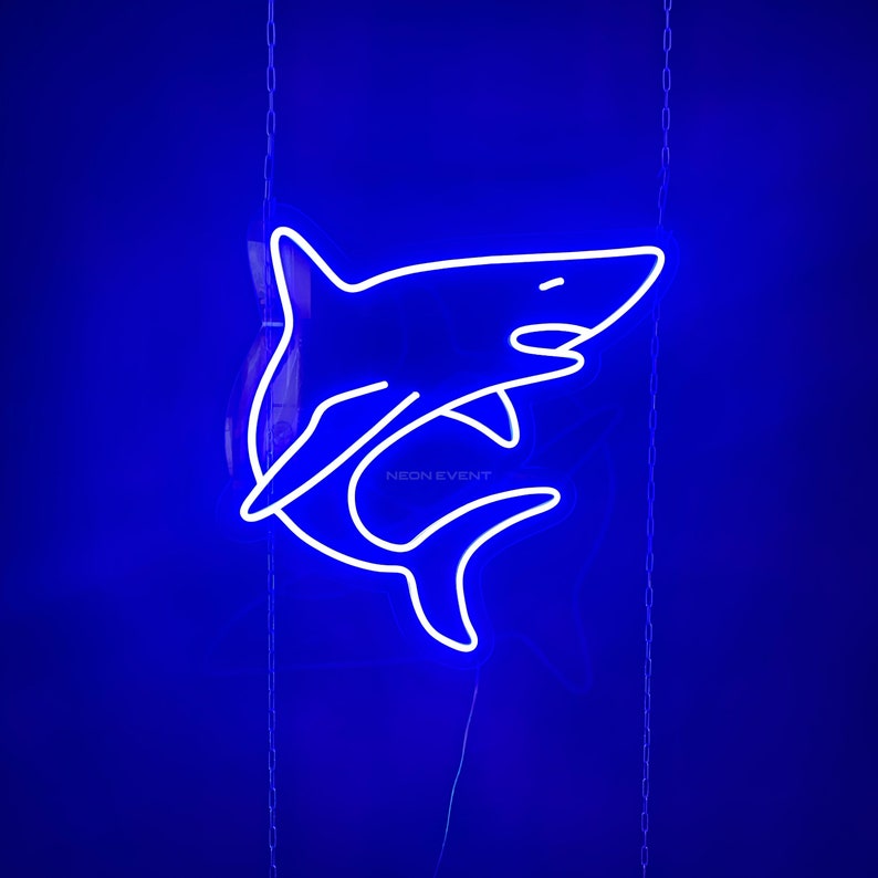 Shark Led Sign Shark Neon Sign - LED Neon Sign, Wall Decor, Wall Sign, Sea Led Neon ...