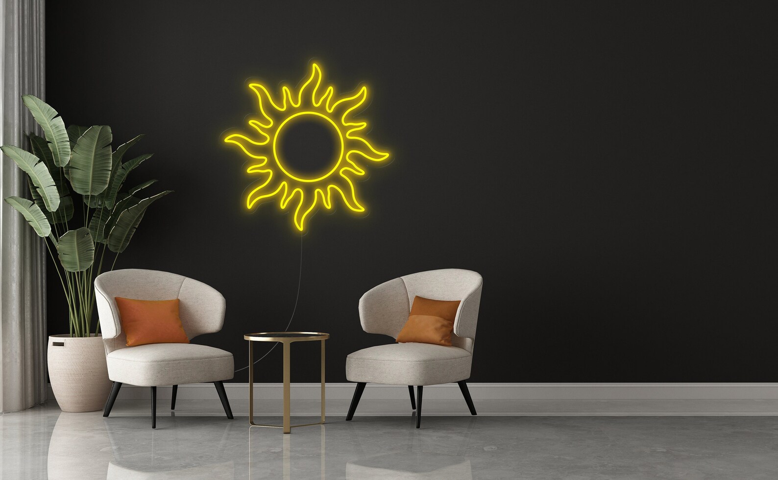Sun Neon Sign LED Neon Sign Wall Decor Wall Sign Sunset Etsy