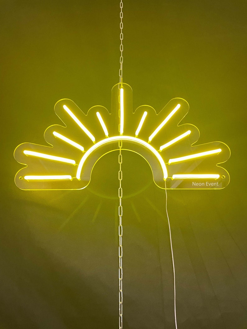 Sun Neon Sign LED Neon Sign Wall Decor Wall Sign Sunset Etsy