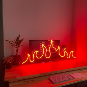 Fire Neon Sign - LED Neon Sign, Fire Neon Light, Hot Neon Sign ...