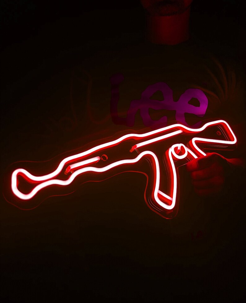 Pistol Neon Sign Gun Neon Gun Neon Sign Led Neon Pistol - Etsy
