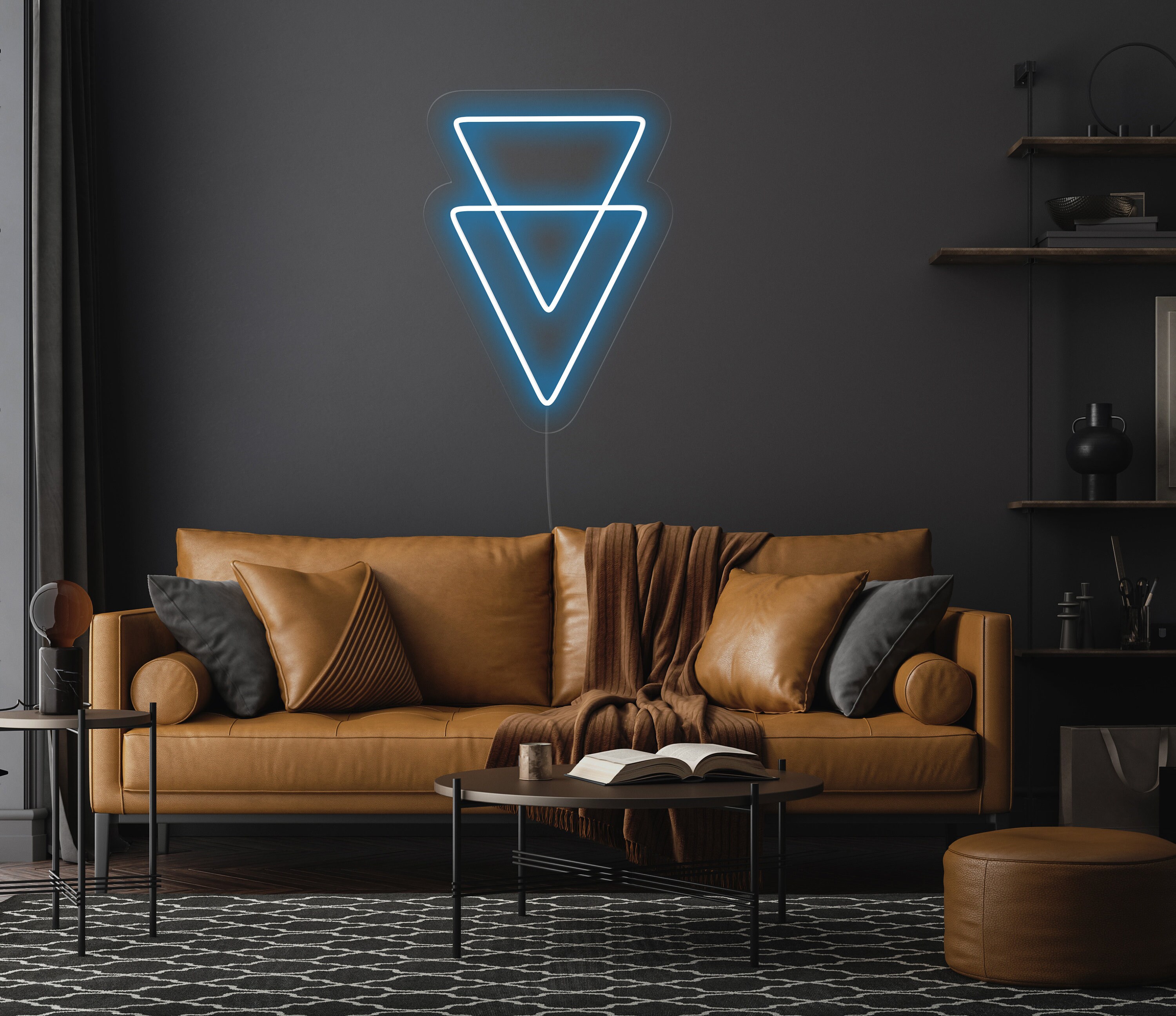 Triangular Neon Sign Triangle Neon Sign - LED Neon Sign, Wall Decor, Wall Sign, Led Sign ...