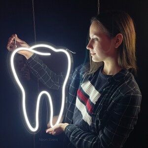 Tooth Neon Sign, Decoration for Dental Clinic, Dentist Neon Sign ...