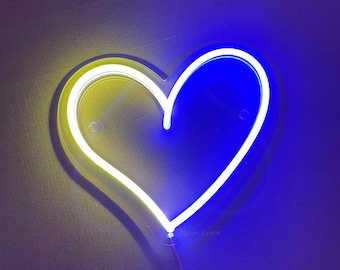 Neonreclame hart - led-neonbord hart, cadeau voor haar, neonreclame meisje, wanddecoratie, wandbord, neonreclame slaapkamer, neonreclame bruiloft