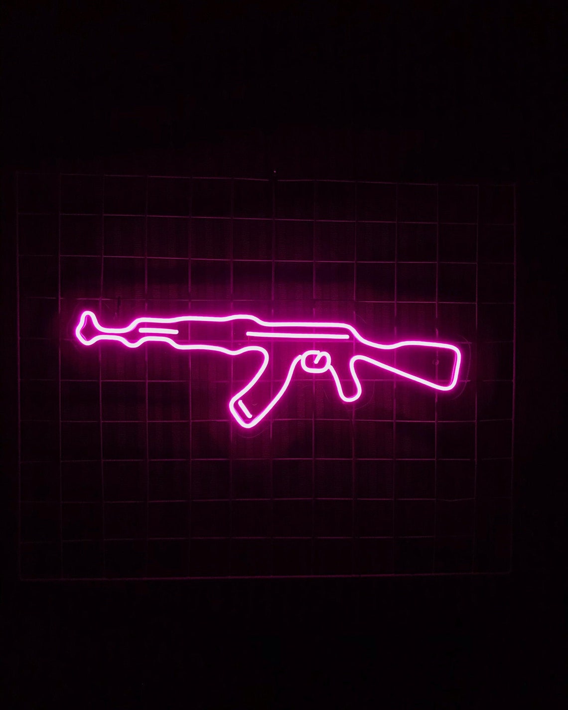 Pistol Neon Sign Gun Neon Gun Neon Sign Led Neon Pistol Etsy