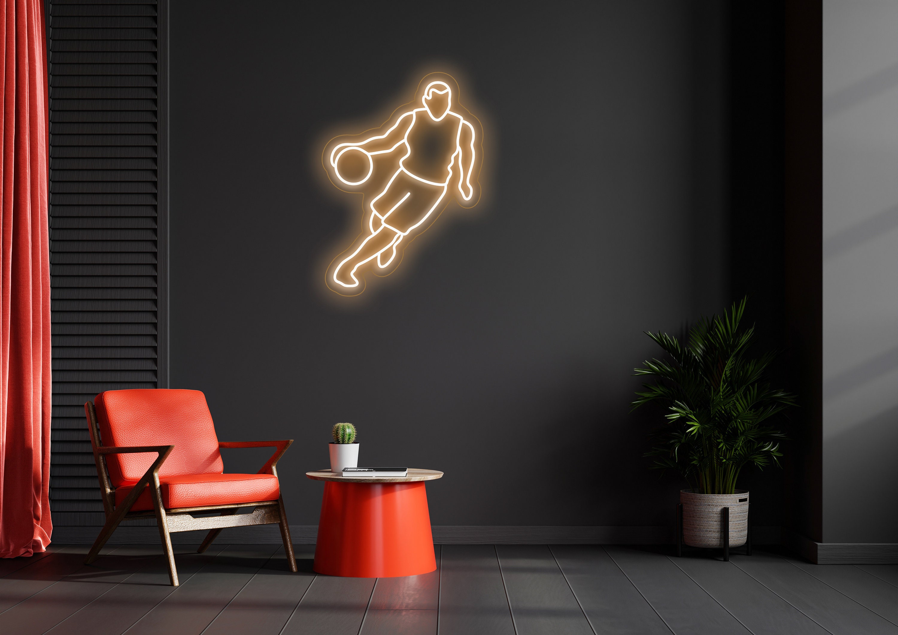 Led Basketball. Sign Basketball Player Neon Sign - LED Neon Sign, Wall Decor, Wall Sign ...