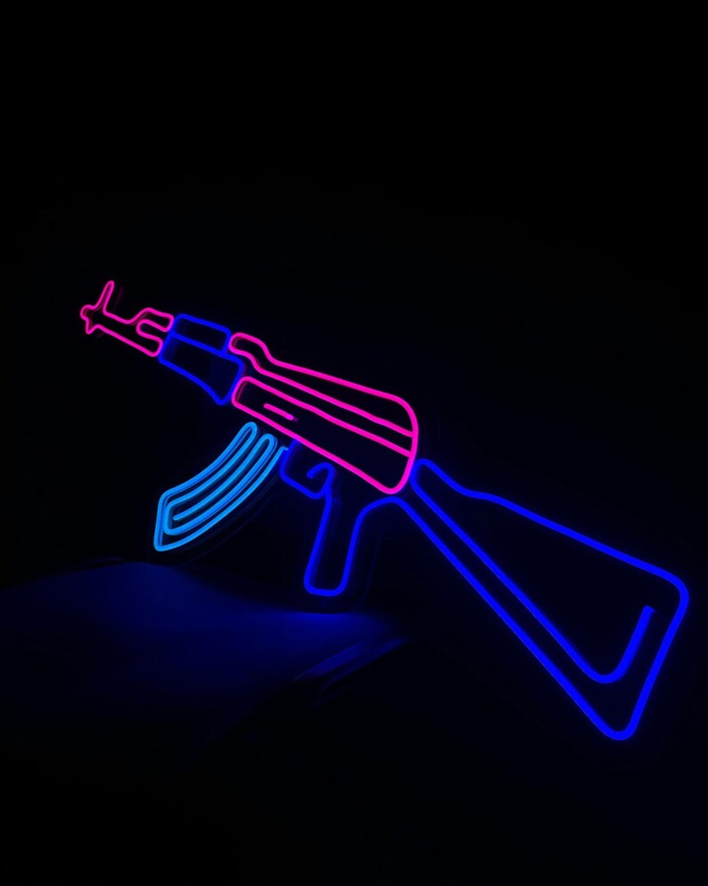 Gun Led Neon Sign Pistol Neon Sign Ak-47 Neon Sign Party - Etsy UK
