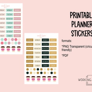 Adesivos para planejador IMPRIMÍVEIS Folha de DOWNLOAD E Bonitos ícones foscos estéticos de cores neutras sortidos, fofos e baratos Cricut