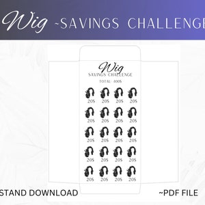 Wig Savings Challenge ~ Save 400 ~ Digital Download ~ Low Income ~ Cash Envelope Challenge ~ Personal Finance ~ Printable
