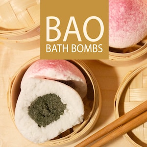 Black Sesame Bath Bomb / Peach Bun  / Longevity Bun / Birthday Bun / Birthday Bao / with Bamboo Dim Sum Basket / Lavender / Handmade