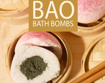 Black Sesame Bath Bomb / Peach Bun  / Longevity Bun / Birthday Bun / Birthday Bao / with Bamboo Dim Sum Basket / Lavender / Handmade