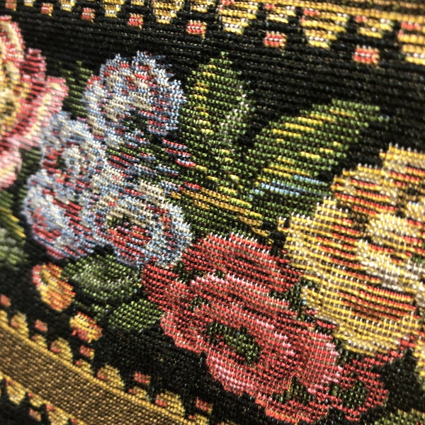 Victorian flower tapestry fabric, made in Belgium