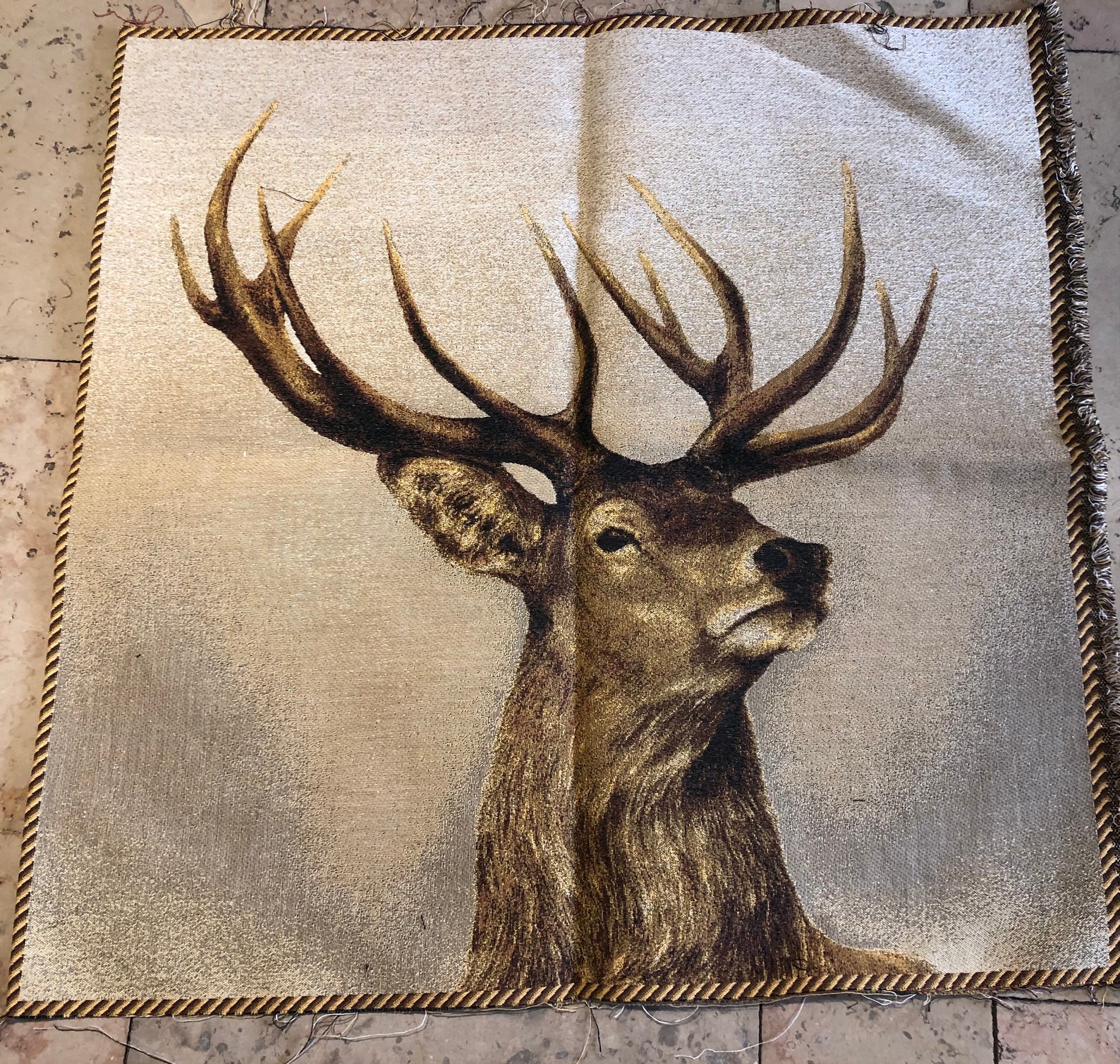 Deer tapestry unfinished woven in Belgium Etsy