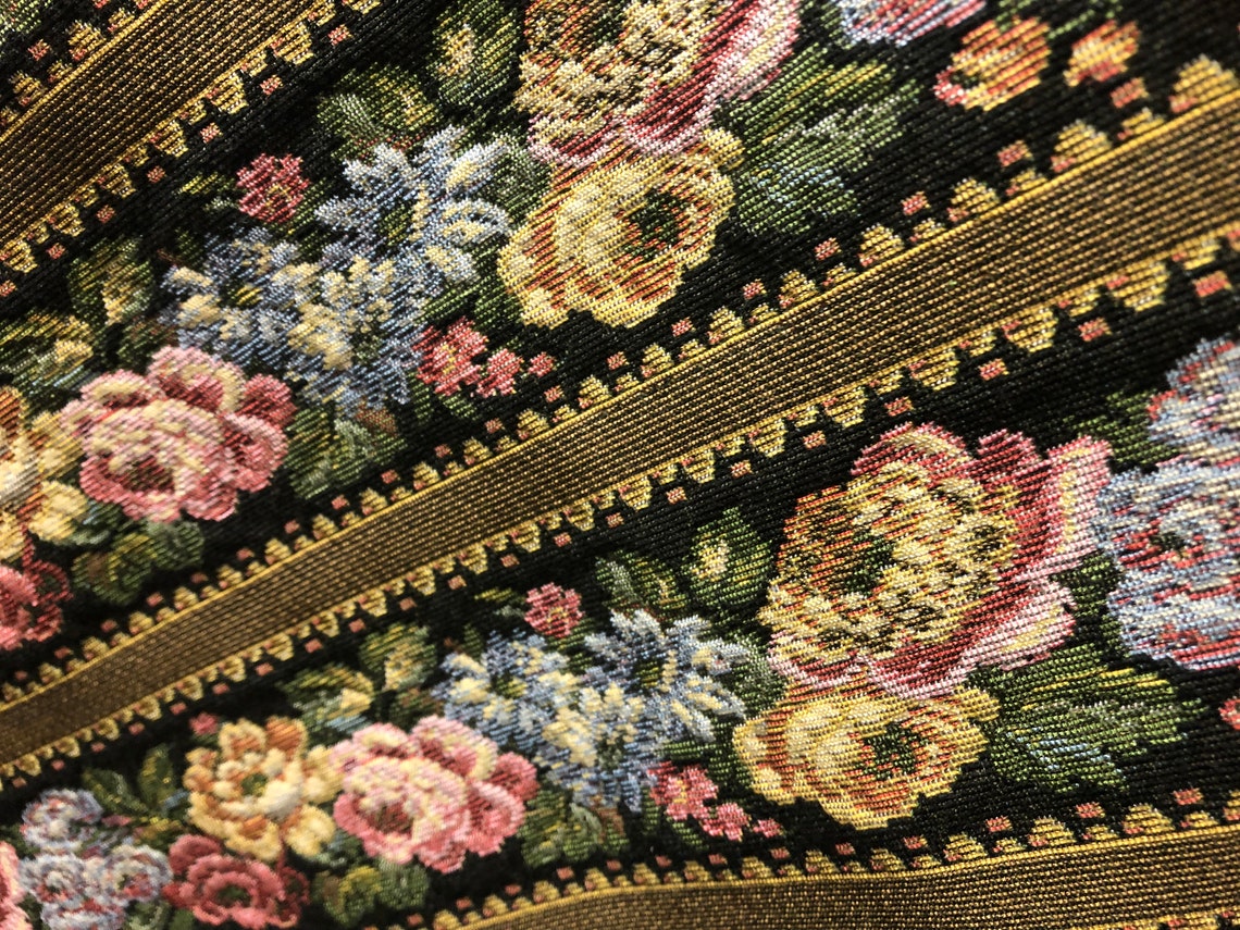 Victorian Flower Tapestry Fabric Made in Belgium Etsy UK