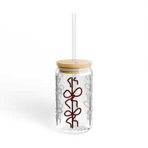 Vaso con lazo, vaso con lazo gris granate, vajilla con lazo, taza decorativa con lazo, bonito vaso con lazo, regalo para amantes de los lazos