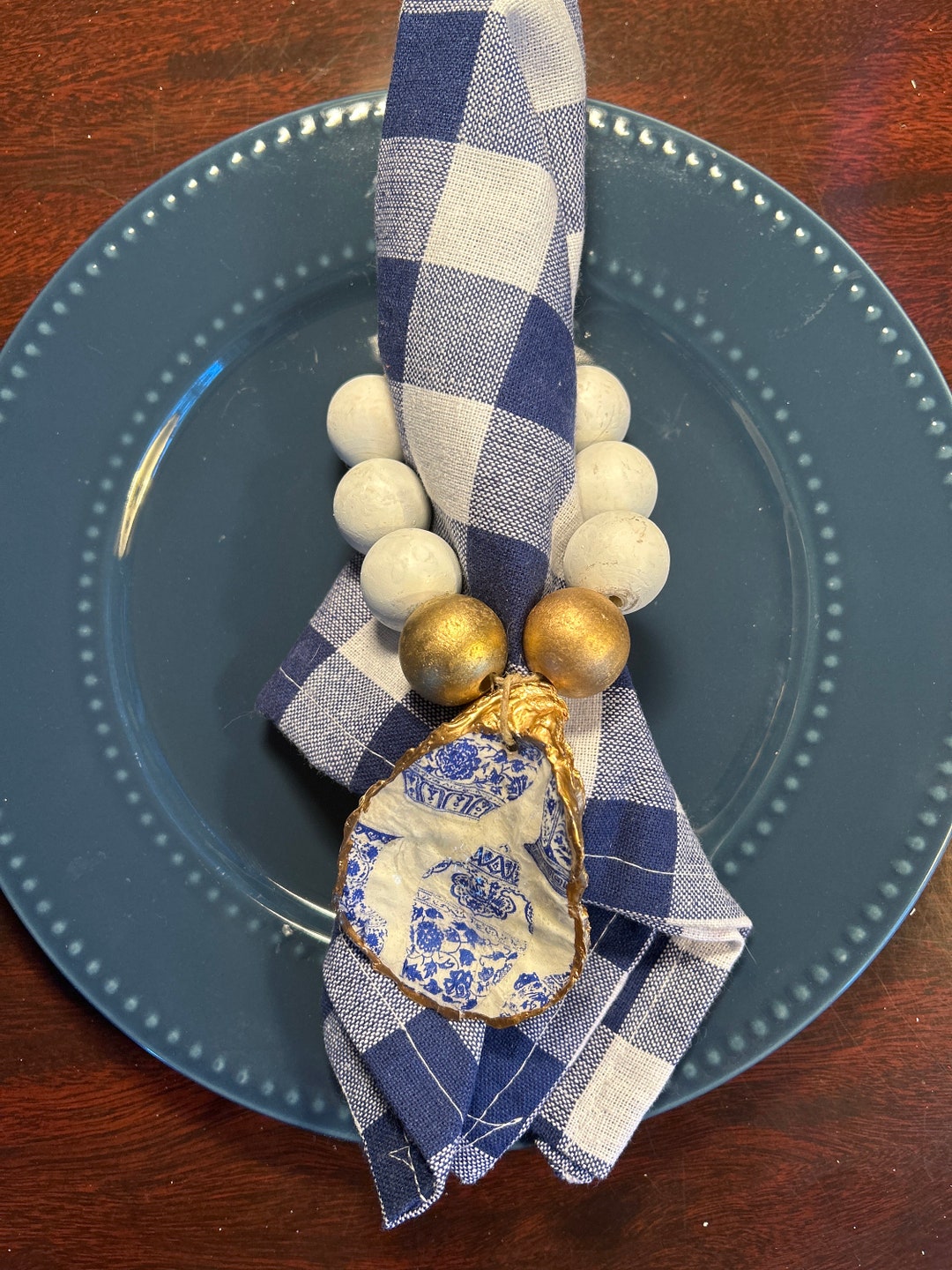 Chinoiserie Oyster Shell Napkin Rings-set of 6 - Etsy