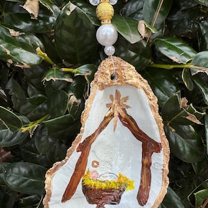 Christmas Ornament- Hand Painted Nativity scene