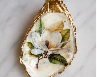 Magnolia Oyster Trinket Dish-magnolia