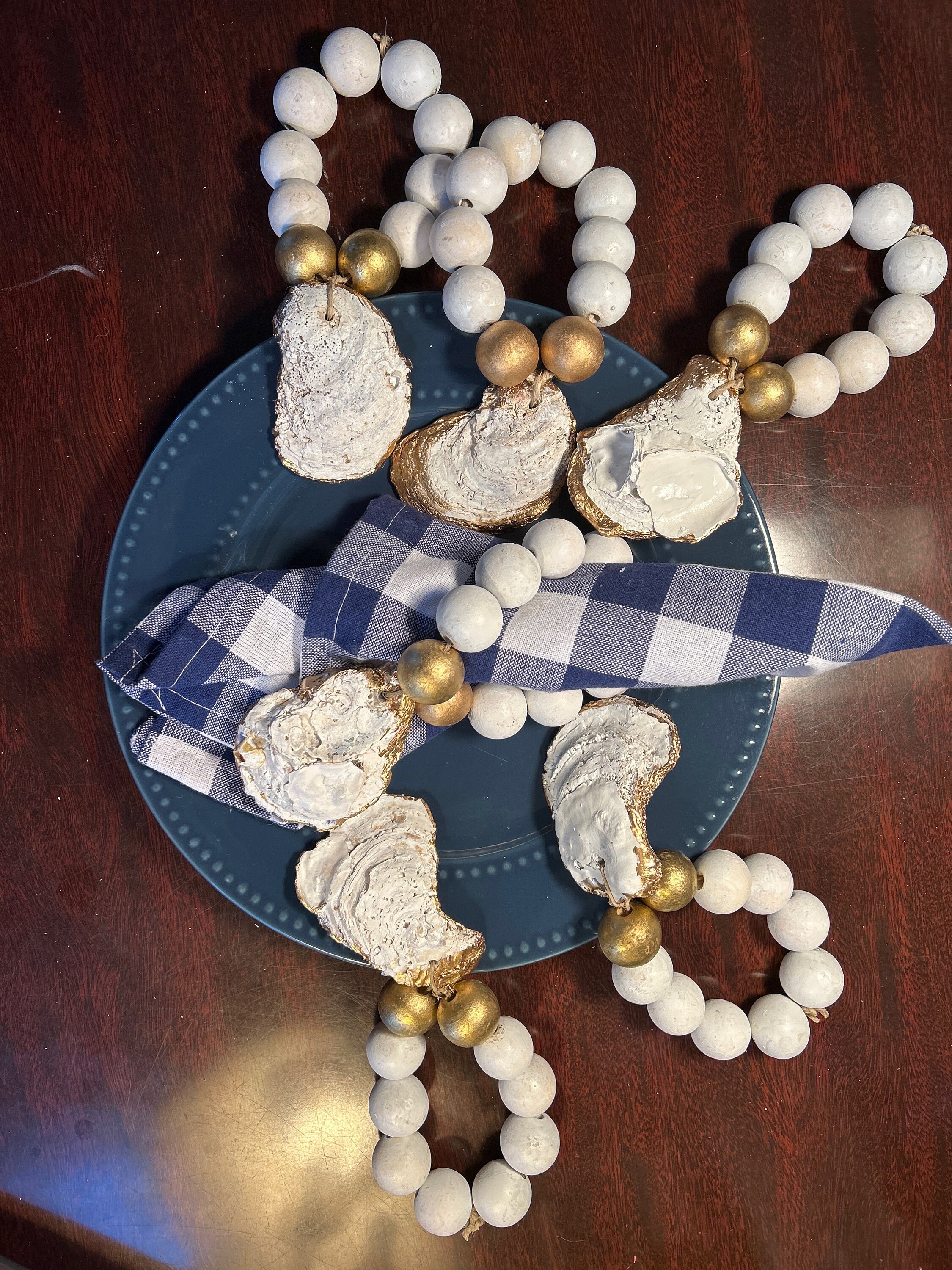 Chinoiserie Oyster Shell Napkin Rings-set of 6 - Etsy