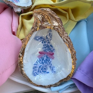 oyster shell bunny napkin rings set of 6