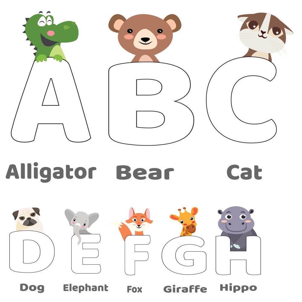 alphabet letters coloring pages etsy