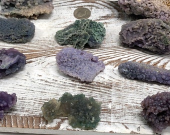 Bi color Grape Agate Botryoidal Amethyst Natural Crystal Cluster