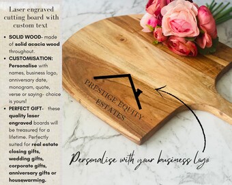 Logo cutting board, Real estate closing gift, wood cutting board, custom cutting board, engraved wedding gift, corporate gift