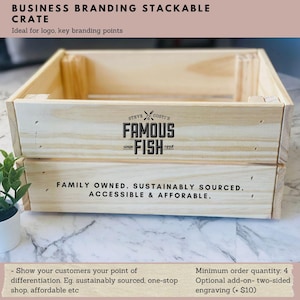 Personalised crate, custom wooden crate, custom logo crate