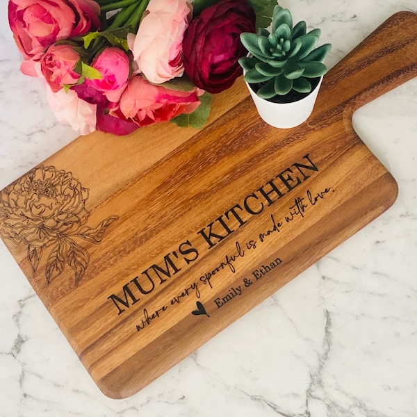 Mothers Day cutting board, customised serving board, personalised chopping board