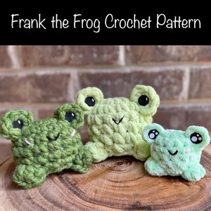 Frank the Frog No-Sew Crochet Pattern, frog crochet pattern, frog amigurumi