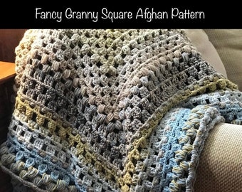 Fancy Granny Square Afghan crochet pattern, Granny Square Crochet, Granny Square Afghan Pattern