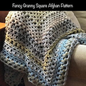 Fancy Granny Square Afghan crochet pattern, Granny Square Crochet, Granny Square Afghan Pattern